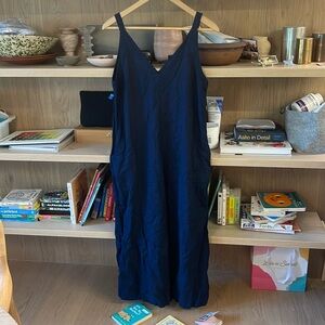 Uniqlo Linen Blend Jumpsuit Navy sz small